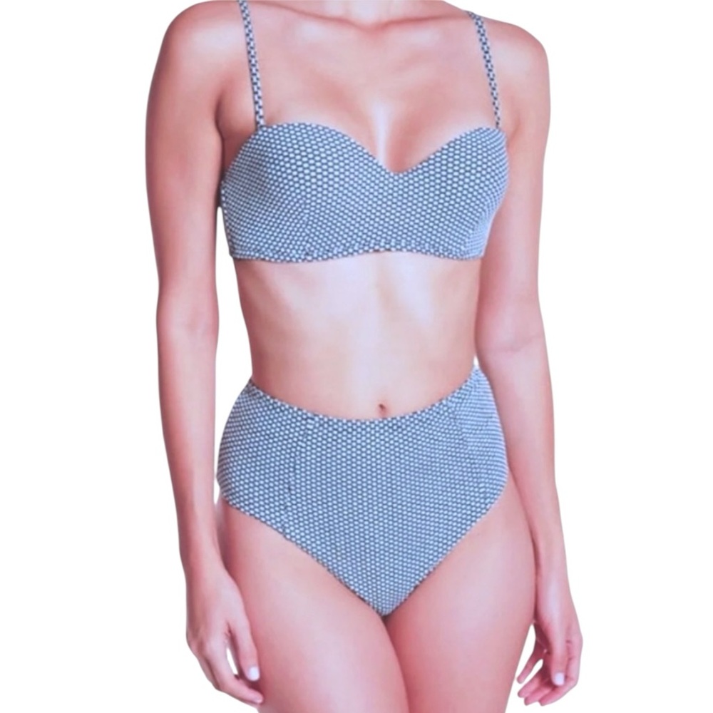 $95 Onia Dotted Swim Bottom Bikini Large High Waist Full Coverage Textured Dots